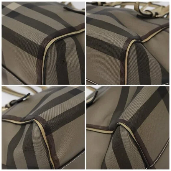 BURBERRY Nova Check Shoulder Bag PVC Brown Auth MX170
